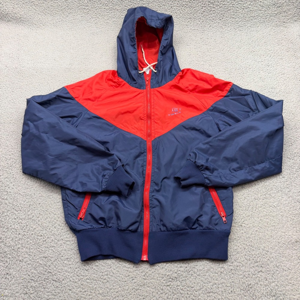 Nike Sportswear Mens Large Vintage Blue Red Made in USA Windrunner Hooded Jacket